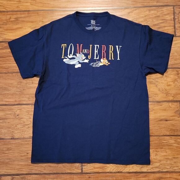 Tom and Jerry licensed short sleeve navy blue men's Medium t-shirt NWOT - Picture 1 of 4
